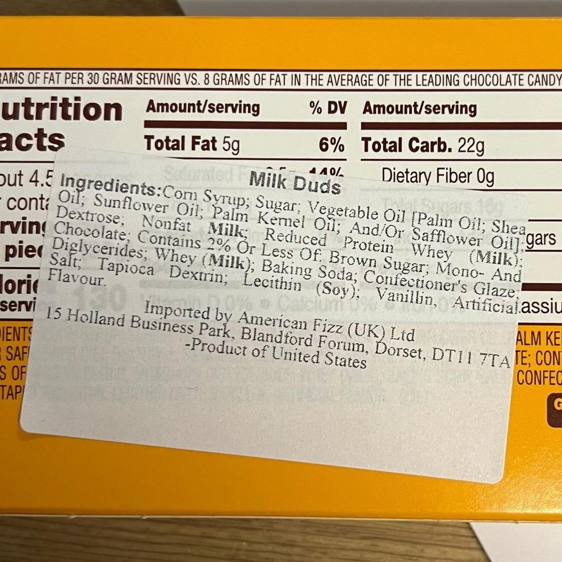 Milk Duds 141g USA Theatre Box