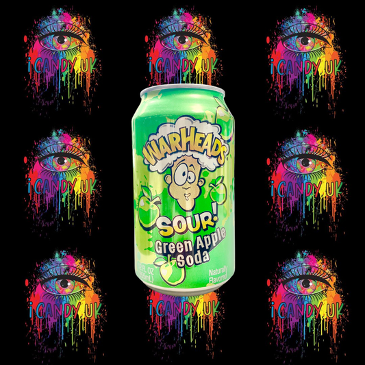 Warheads Sour Green Apple Soda Cans 355ml