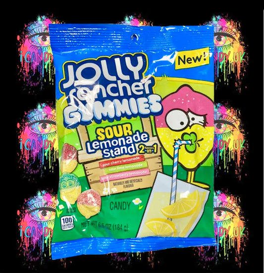 REDUCED TO CLEAR / SHORT DATED 03/2024 Jolly Rancher Gummies Sour Lemonade Stand 184g Bag