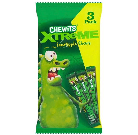 Chewits Xtreme Sour Apple Chews 3 Pack
